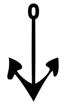 Vector outline black anchor on white background Stock Illustration