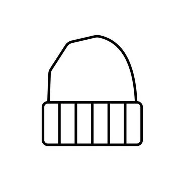 Vector outline black beanie hat icon. EPS 10......Illustration of warm appare Stock Illustration