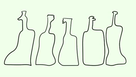 Vector outline bottles Stock Illustration