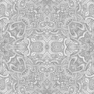 Vector outline ethnic hand drawn background Ilustração Stock