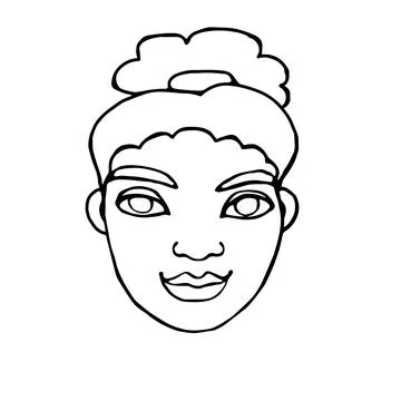 Vector outline face people. Hand drawn line art illustration. The head of a m Stock Illustration