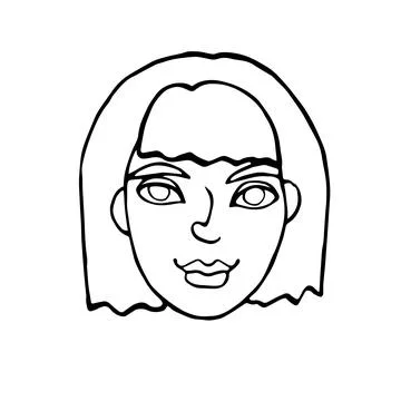 Vector outline face people. Hand drawn line art illustration. The head of a m Stock Illustration