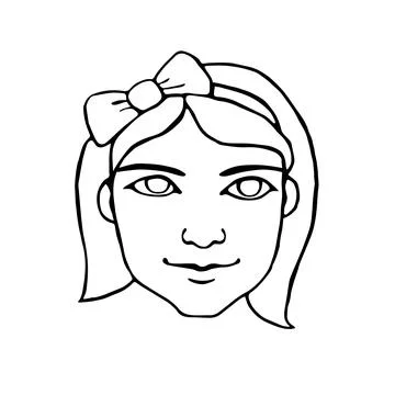 Vector outline face people. Hand drawn line art illustration. The head of a m Stock Illustration