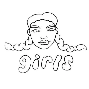 Vector outline face people. Hand drawn line art illustration. The head of wom Stock Illustration