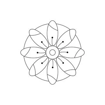 Vector outline flower for coloring page Stock Illustration