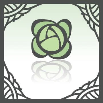 Vector outline head of cabbage icon. Modern infographic logo and pictogram. Ilustración de archivo