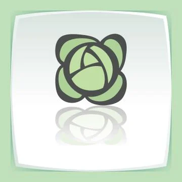 Vector outline head of cabbage icon. Modern infographic logo and pictogram. Ilustración de archivo