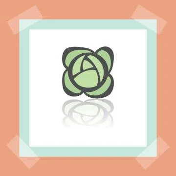 Vector outline head of cabbage icon. Modern infographic logo and pictogram. Ilustración de archivo