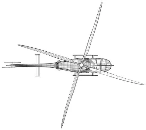 Vector outline helicopter. Wire-frame vector Air Transport. EPS10 format Illustrazione stock