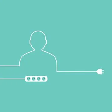 Vector outline of the human electrical wire Stock Illustration
