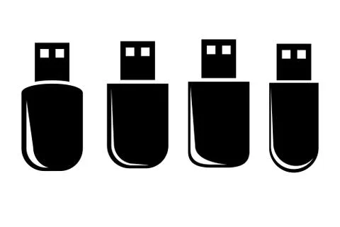 Vector Outline Icon, USB FlashDisk Stock Illustration