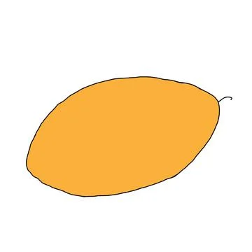 A Vector outline illustration of one fresh orange melon isolated on a white b Stock Illustration