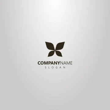  vector outline logo of abstract butterfly wings Stock-Illustration