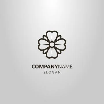 Vector outline logo of an abstract four-leafed flower Иллюстрация