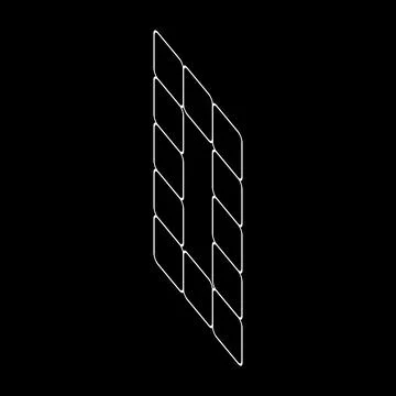 Vector outline number 0. Italic number design. イラスト素材