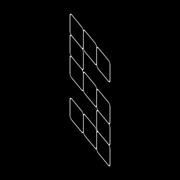 Vector outline number 5. Italic number design. Stockillustratie