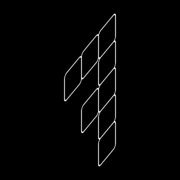 Vector outline number seven. Italic number design. Stock Illustration