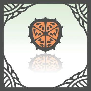 Vector outline orange slice icon. Modern infographic logo and pictogram. Stockillustratie