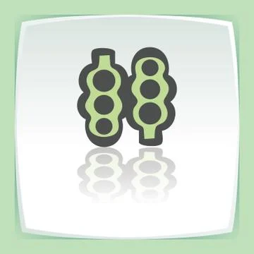 Vector outline pea beans in pod icon. Modern infographic logo and pictogram. Ilustración de archivo