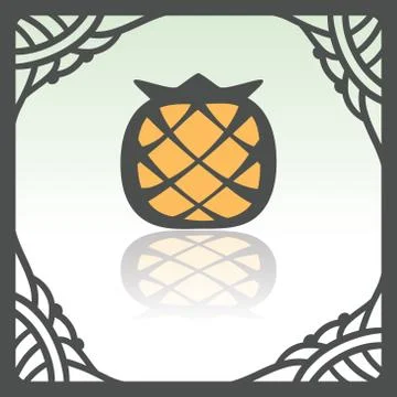 Vector outline pineapple fruit icon. Modern infographic logo and pictogram. Stock Illustration