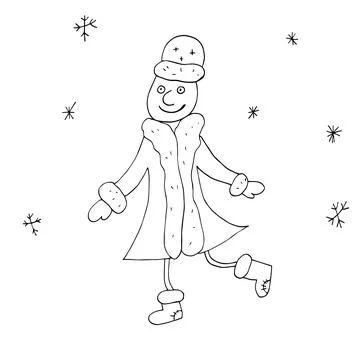 Vector outline of Santa Claus. Stock Illustration