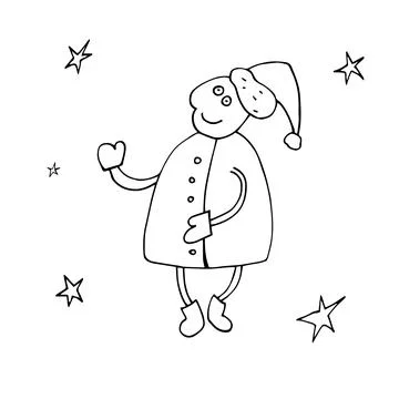 Vector outline of Santa Claus. Vector outline of the Snow Stock Illustration