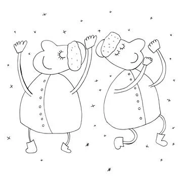 Vector outline of Santa Claus. Vector outline of the Snow Stock Illustration