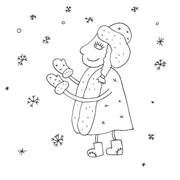 Vector outline of Santa Claus. Vector outline of the Snow Stock Illustration