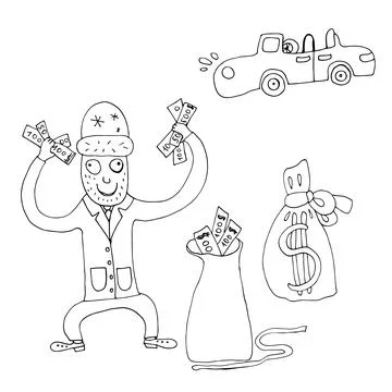 Vector outline of Santa Claus. Vector outline of the Snow Stock Illustration