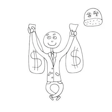 Vector outline of Santa Claus. Vector outline of the Snow Stock Illustration