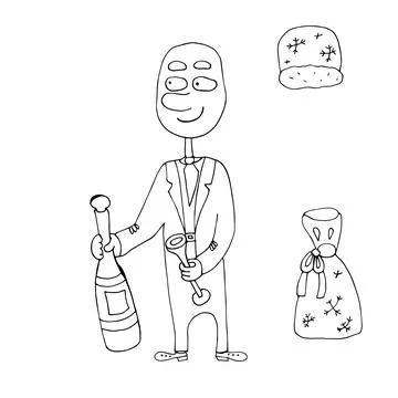 Vector outline of Santa Claus. Vector outline of the Snow Stock Illustration