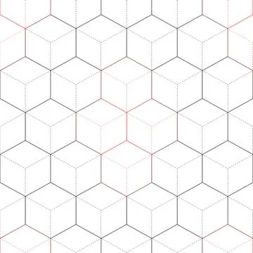Vector outline seamless pattern hexagon in two colors Illustrazione stock