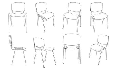Vector outline set of office visitor chair Stock-Illustration