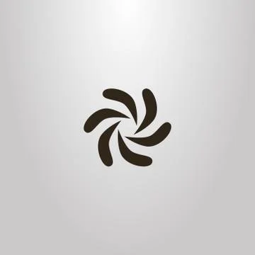 Vector outline sign of abstract space galaxy multi-leaf flower Stock Illustration