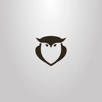 Vector outline sign of owl bird shape Stock-Illustration