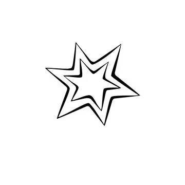 Vector outline star icon. Simple design element, clip art on theme of night s Stock Illustration