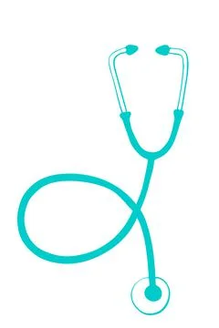 Vector outline stethoscope in flat doodle style. Medical design element, clip Stock Illustration