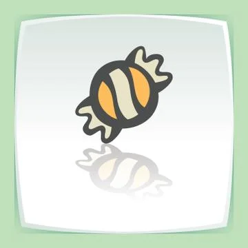 Vector outline sweet candy in wrapper icon. Modern logo and pictogram. Stock Illustration