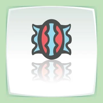 Vector outline sweet candy in wrapper icon. Modern logo and pictogram. イラスト素材