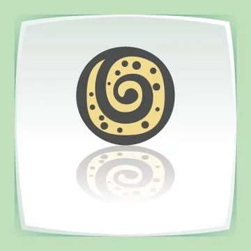 Vector outline sweet roll cookie icon. Modern infographic logo and pictogram. Stock Illustration