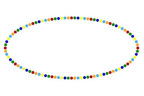 Vector oval Frame from multi color dot Illustrazione stock
