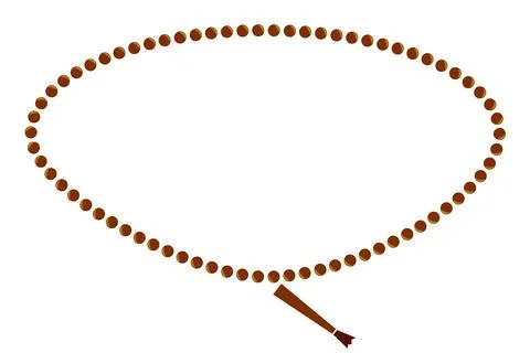 Vector oval shape frame from tasbih or islam prayer beads, isolated on white Stock Illustration