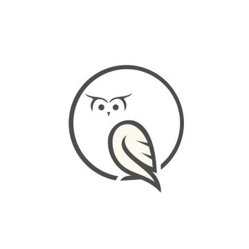 Vector of an owl design on white background, Owl logo design inspiration Stock Illustration