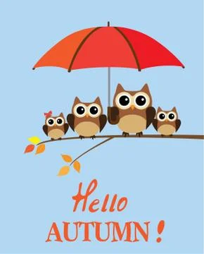 Vector Owl Family Illustrazione stock