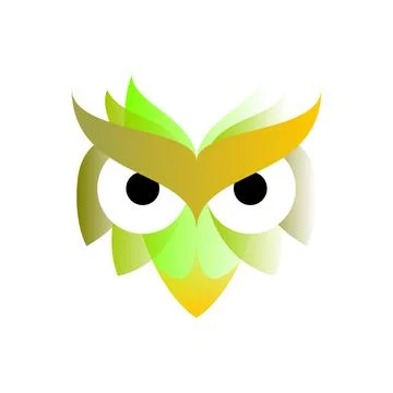 Vector owl in gradient style. Digital art Stock Illustration