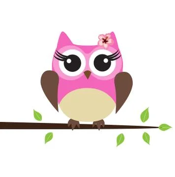 Vector Owls In the Tree Branch Stock Illustration