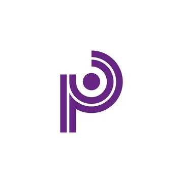 Vector p letter logo with human eye look Stock Illustration