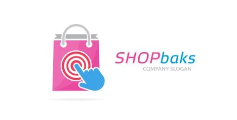 Vector package and click logo combination. Shop and cursor symbol or icon Illustrazione stock