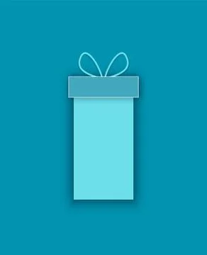 Vector Package Box, Bow on Top Decoration Surprise 库存插图