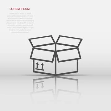 Vector packaging box icon in flat style. Shipping pack sign illustration pi.. 库存插图